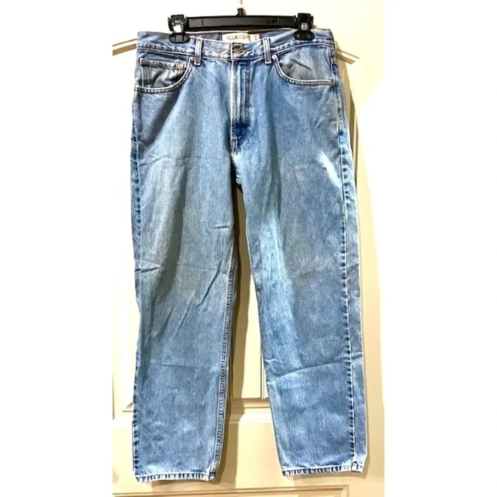 Levis 550 Relaxed Fit Straight Denim Jeans Mens 34x31 (34X30) light Wash Cotton